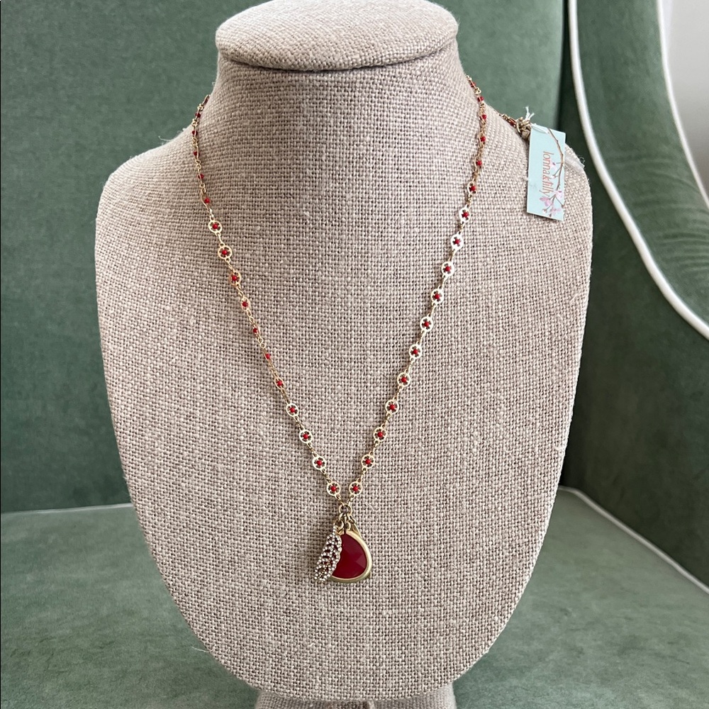 lonna & lilly Gold-Tone Charm Necklace with Red Pendant